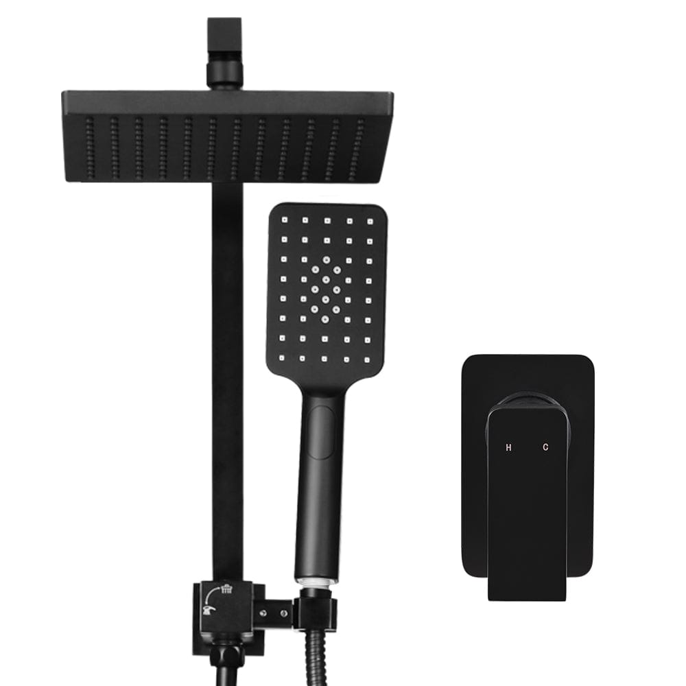 Cefito 8'' Rain Shower Head Set Handheld Square High Pressure Mixer Tap Black - SportZone.co.nz