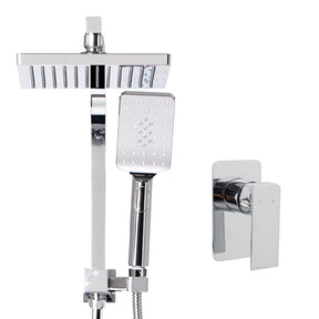 Cefito 8'' Rain Shower Head Set Handheld Square High Pressure Mixer Tap Chrome - SportZone.co.nz