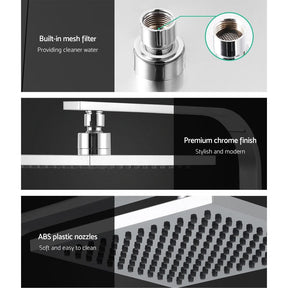 Cefito 8'' Rain Shower Head Wall Arm Square High Pressure Chrome - SportZone.co.nz