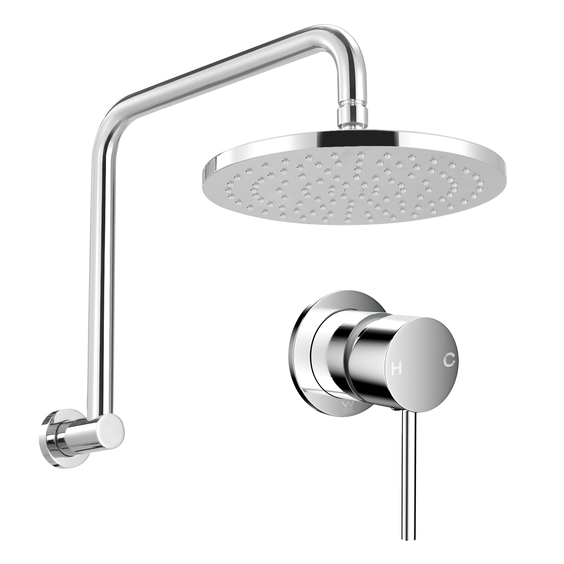 Cefito 9'' Rain Overhead Swivel Shower Head with Wall Bathroom Mixer Silver - SportZone.co.nz