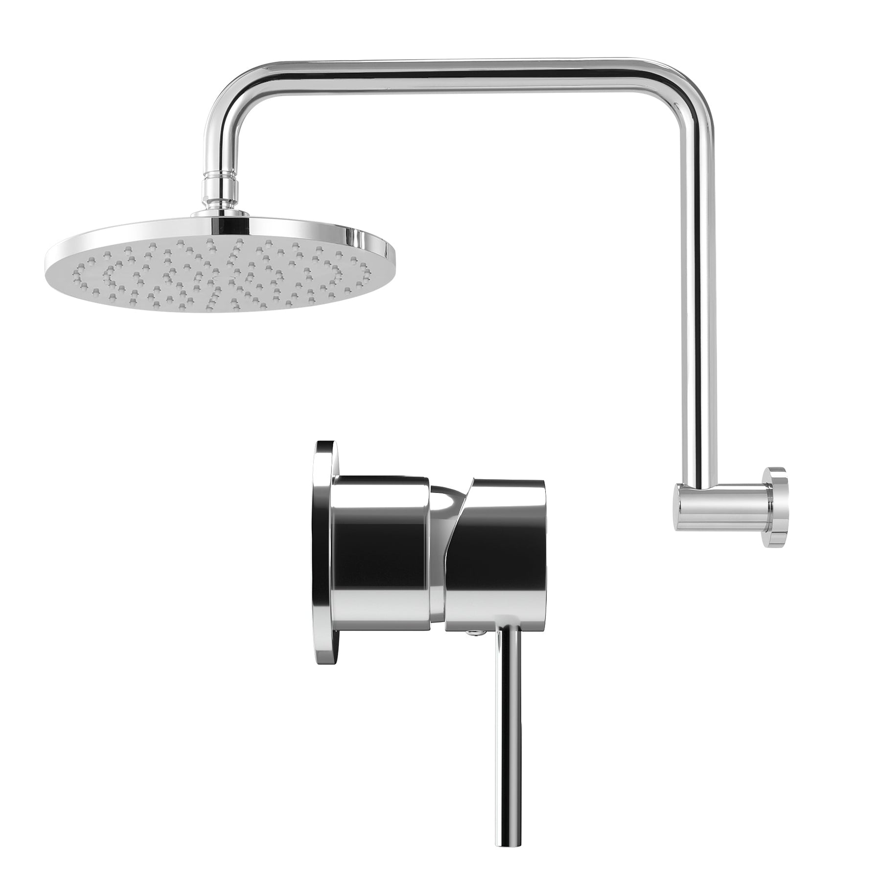 Cefito 9'' Rain Overhead Swivel Shower Head with Wall Bathroom Mixer Silver - SportZone.co.nz