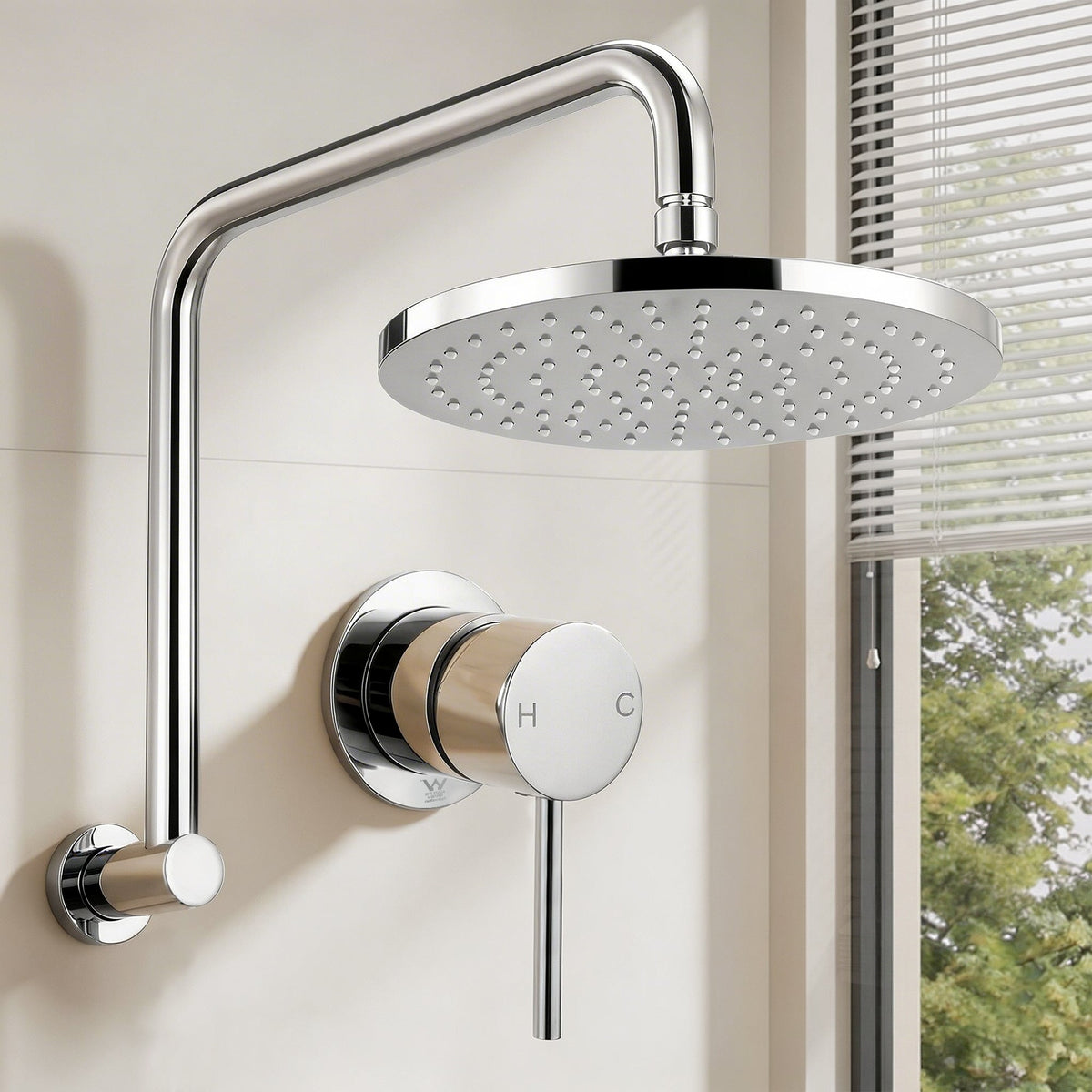 Cefito 9'' Rain Overhead Swivel Shower Head with Wall Bathroom Mixer Silver - SportZone.co.nz