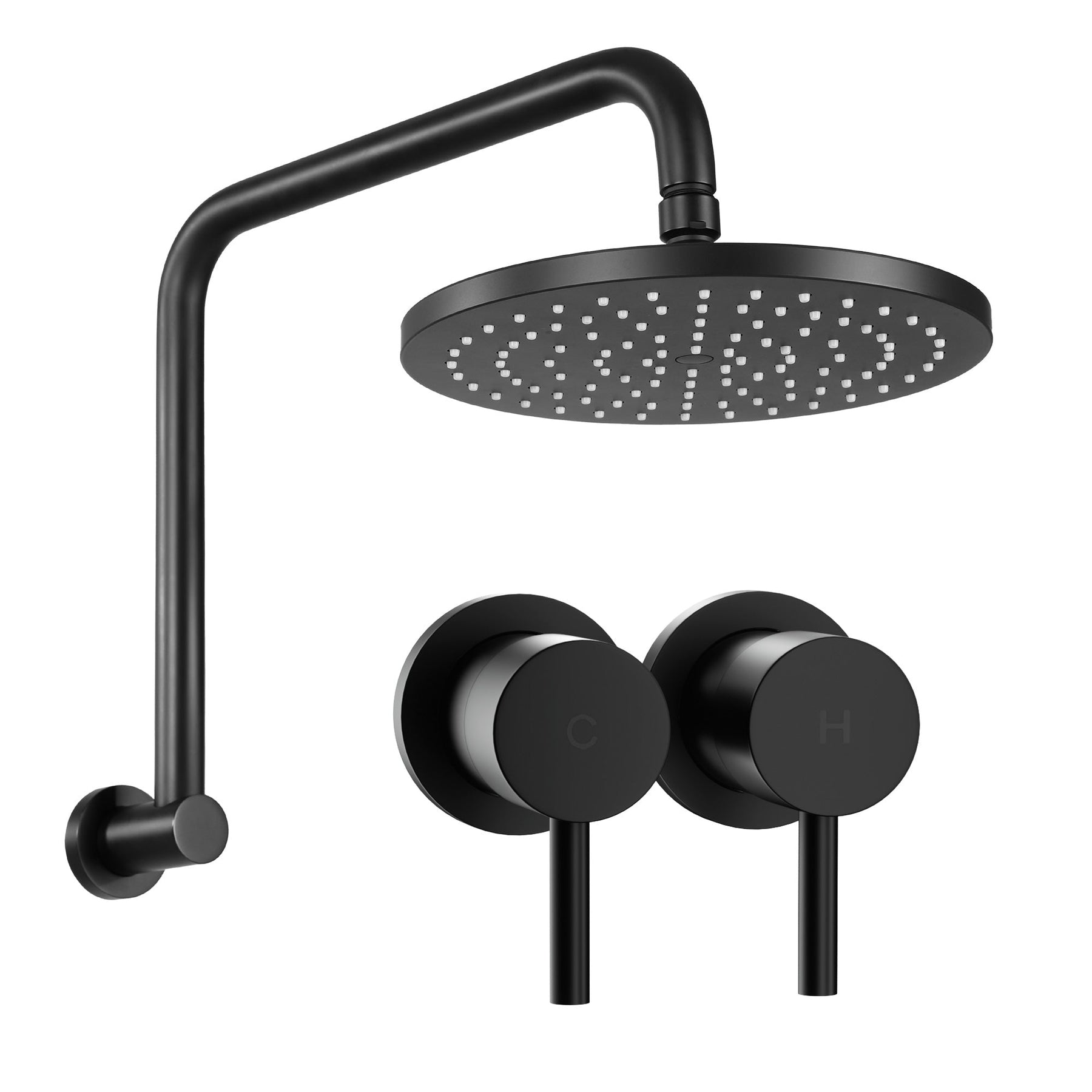 Cefito 9'' Rain Overhead Swivel Shower Head with Wall Twin Swivel Bathroom Tap - SportZone.co.nz
