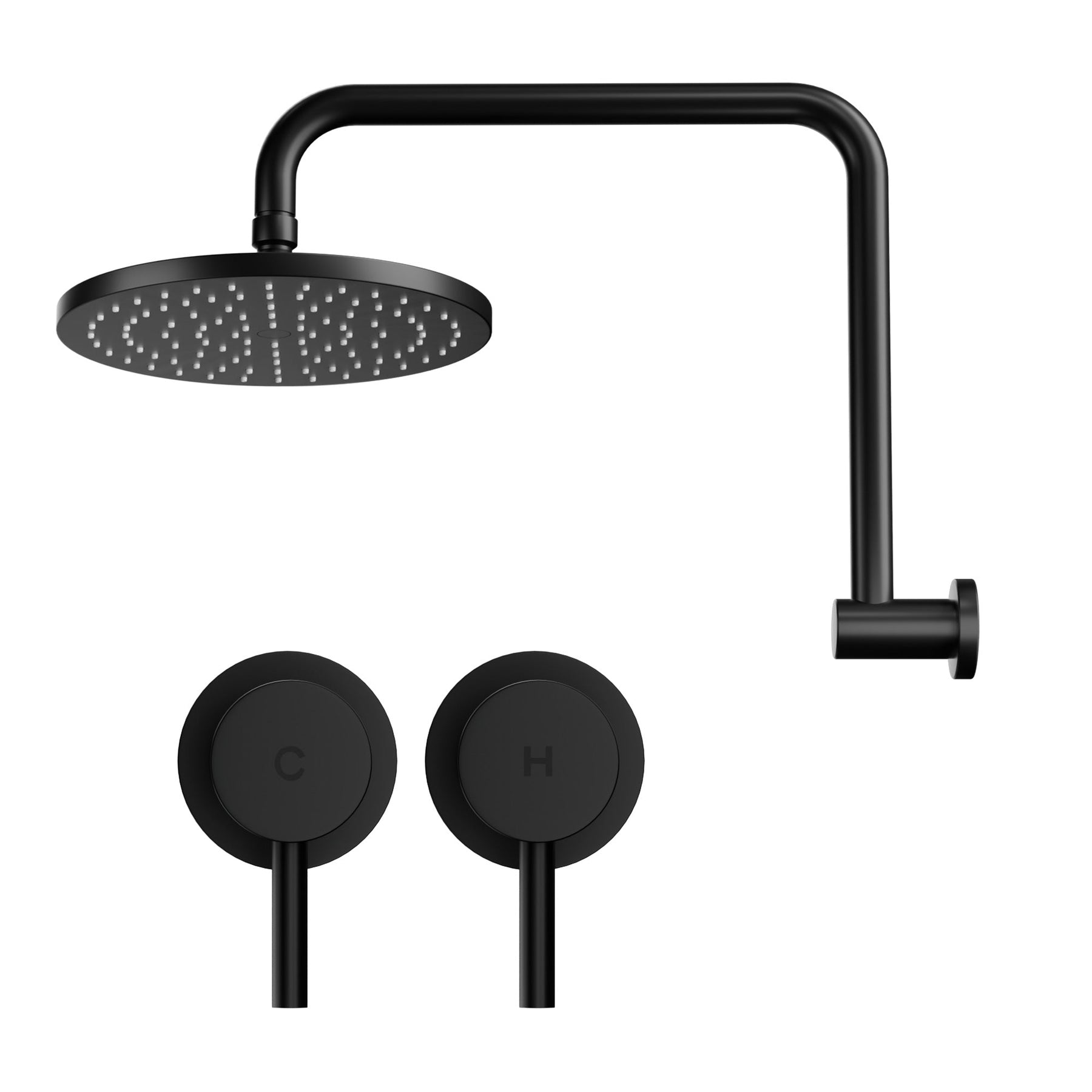 Cefito 9'' Rain Overhead Swivel Shower Head with Wall Twin Swivel Bathroom Tap - SportZone.co.nz