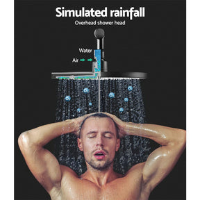 Cefito 9'' Rain Shower Head Set Handheld Round High Pressure Black - SportZone.co.nz