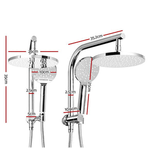 Cefito 9'' Rain Shower Head Set Handheld Round High Pressure Chrome - SportZone.co.nz
