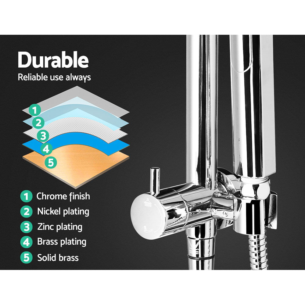 Cefito 9'' Rain Shower Head Set Handheld Round High Pressure Chrome - SportZone.co.nz