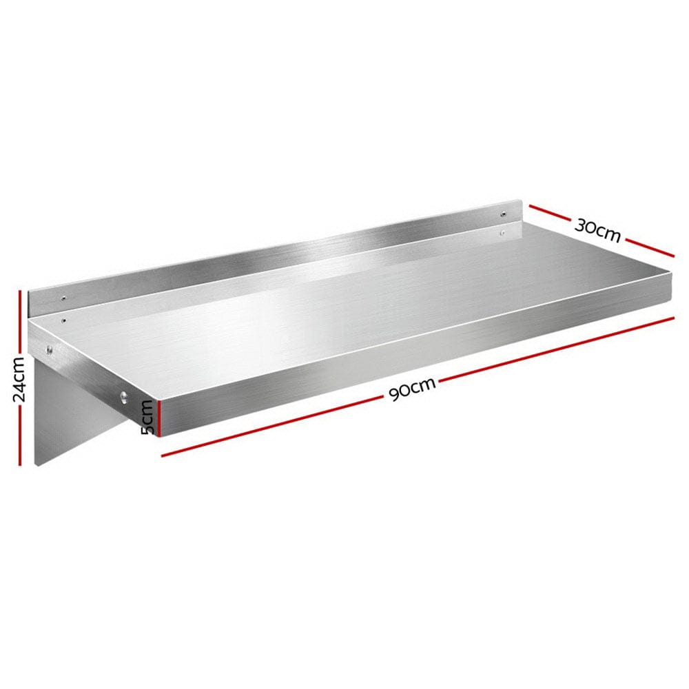 Cefito 900mm Stainless Steel Kitchen Wall Shelf Mounted Rack - SportZone.co.nz