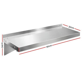 Cefito 900mm Stainless Steel Kitchen Wall Shelf Mounted Rack - SportZone.co.nz
