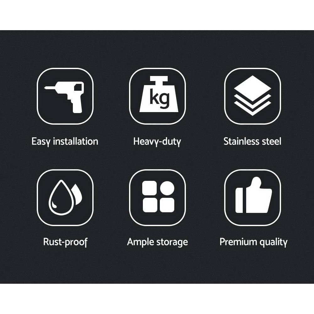 Cefito 900mm Stainless Steel Kitchen Wall Shelf Mounted Rack - SportZone.co.nz