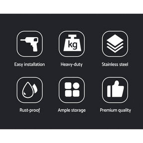 Cefito 900mm Stainless Steel Kitchen Wall Shelf Mounted Rack - SportZone.co.nz