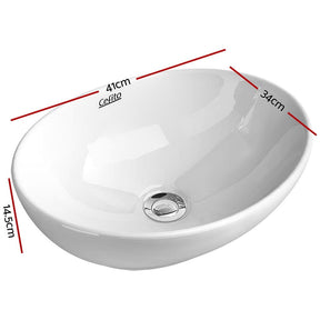 Cefito Bathroom Basin Ceramic Vanity Sink Hand Wash Bowl 41x34cm - SportZone.co.nz