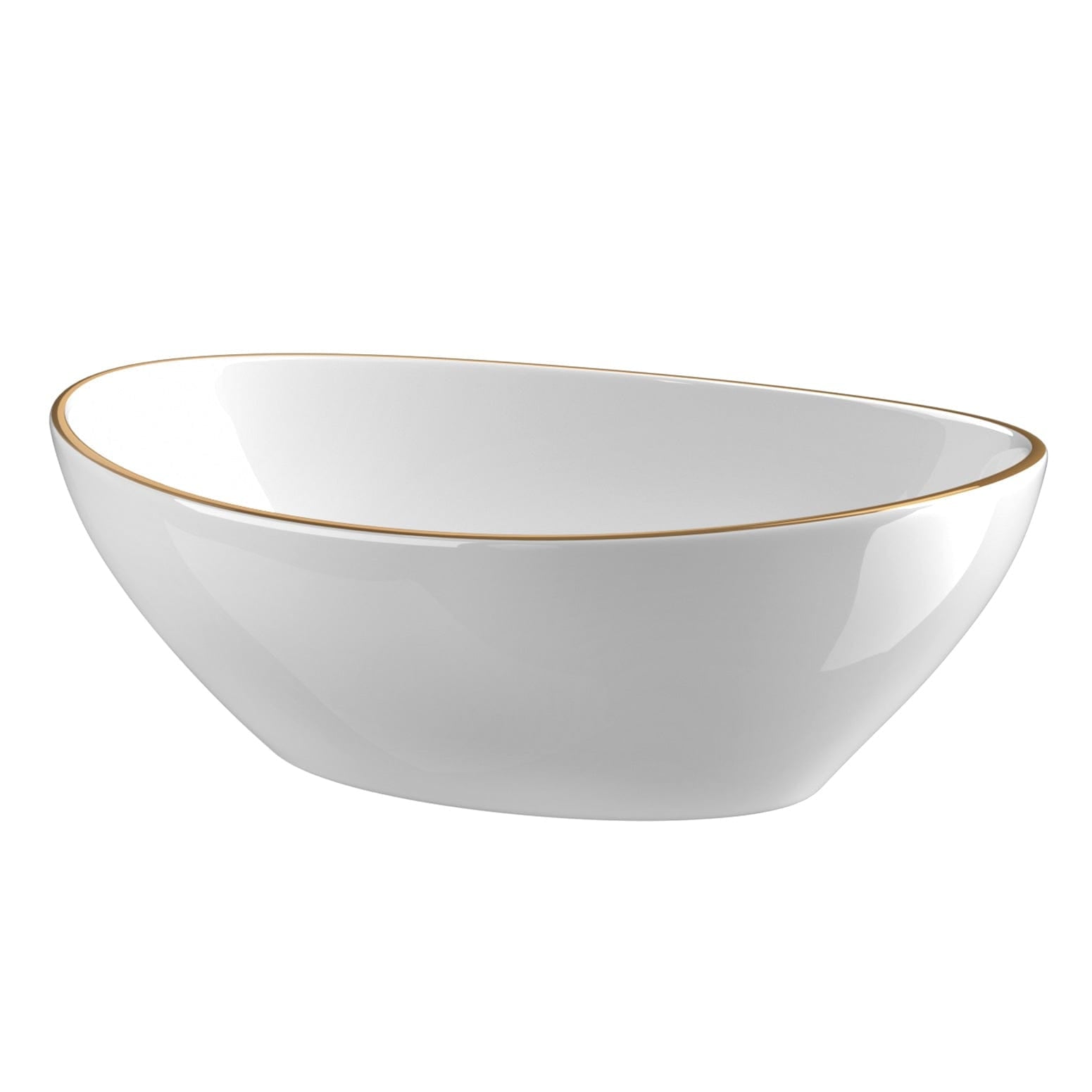 Cefito Bathroom Basin Ceramic Vanity Sink Hand Wash Bowl Gold Line 41x34cm - SportZone.co.nz
