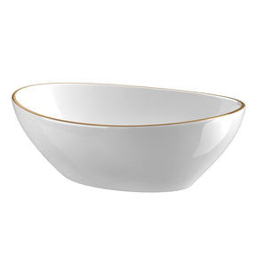 Cefito Bathroom Basin Ceramic Vanity Sink Hand Wash Bowl Gold Line 41x34cm - SportZone.co.nz