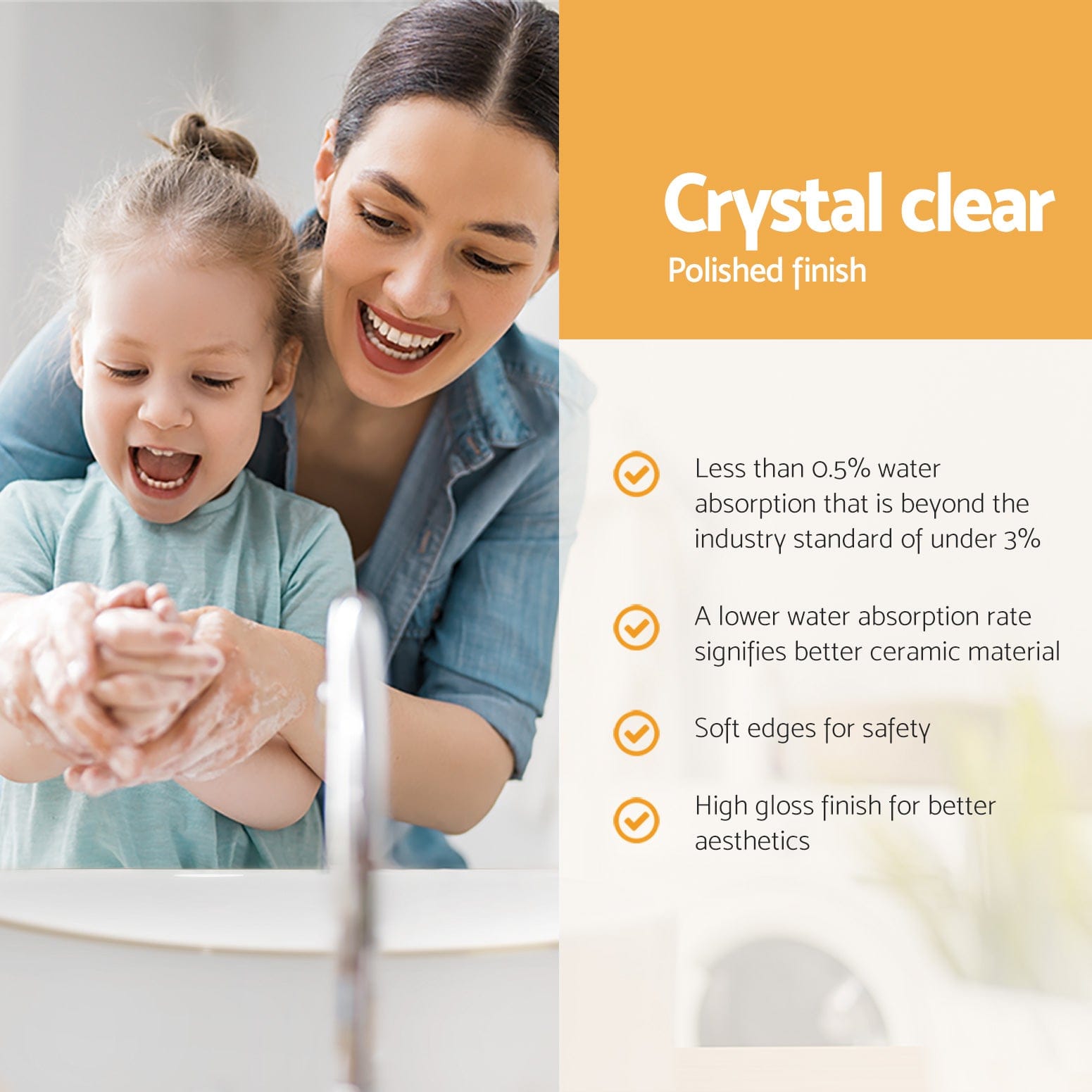 Cefito Bathroom Basin Ceramic Vanity Sink Hand Wash Bowl Gold Line 41x34cm - SportZone.co.nz