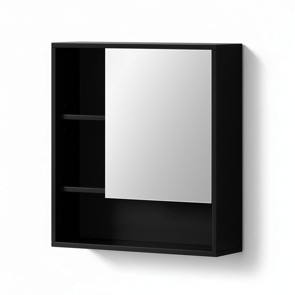 Cefito Bathroom Mirror Cabinet Mirrored Medicine Adjustable Shelf Wall Mounted 560mm Black - SportZone.co.nz