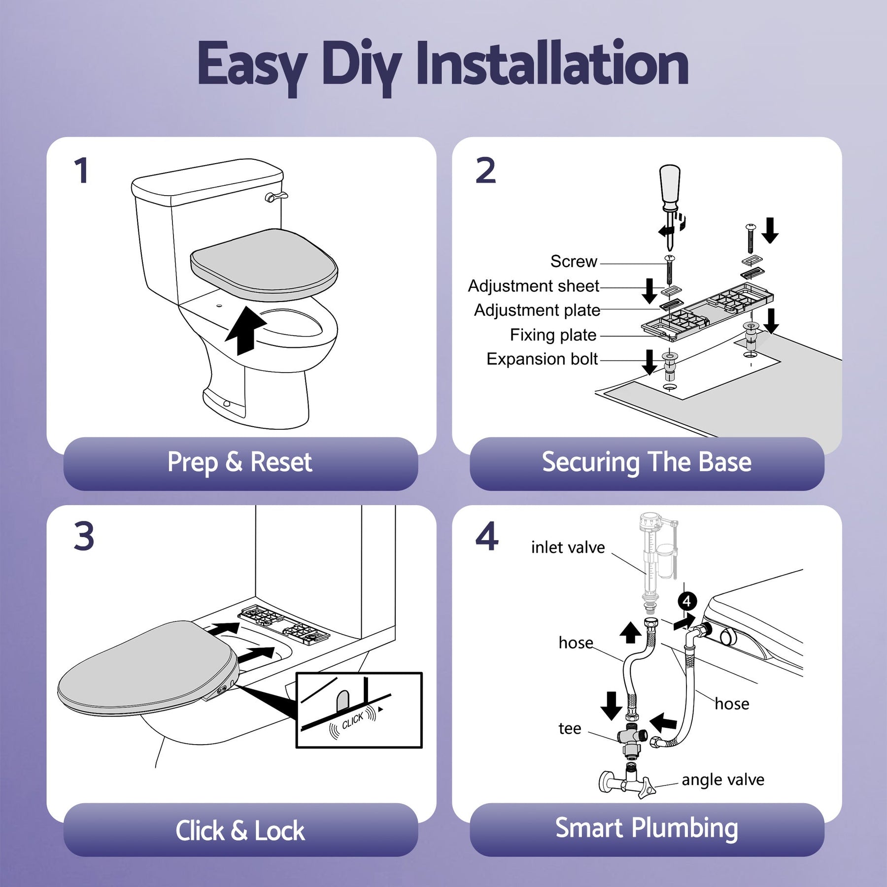 Cefito Electric Bidet Toilet Seat Washing Without Power Heated D - Shape Air Dryer - SportZone.co.nz