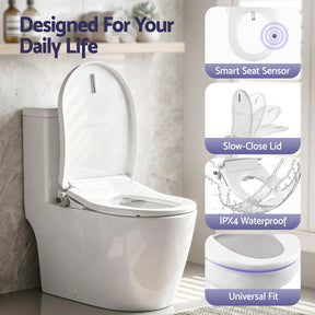 Cefito Electric Bidet Toilet Seat Washing Without Power Heated D - Shape Air Dryer - SportZone.co.nz