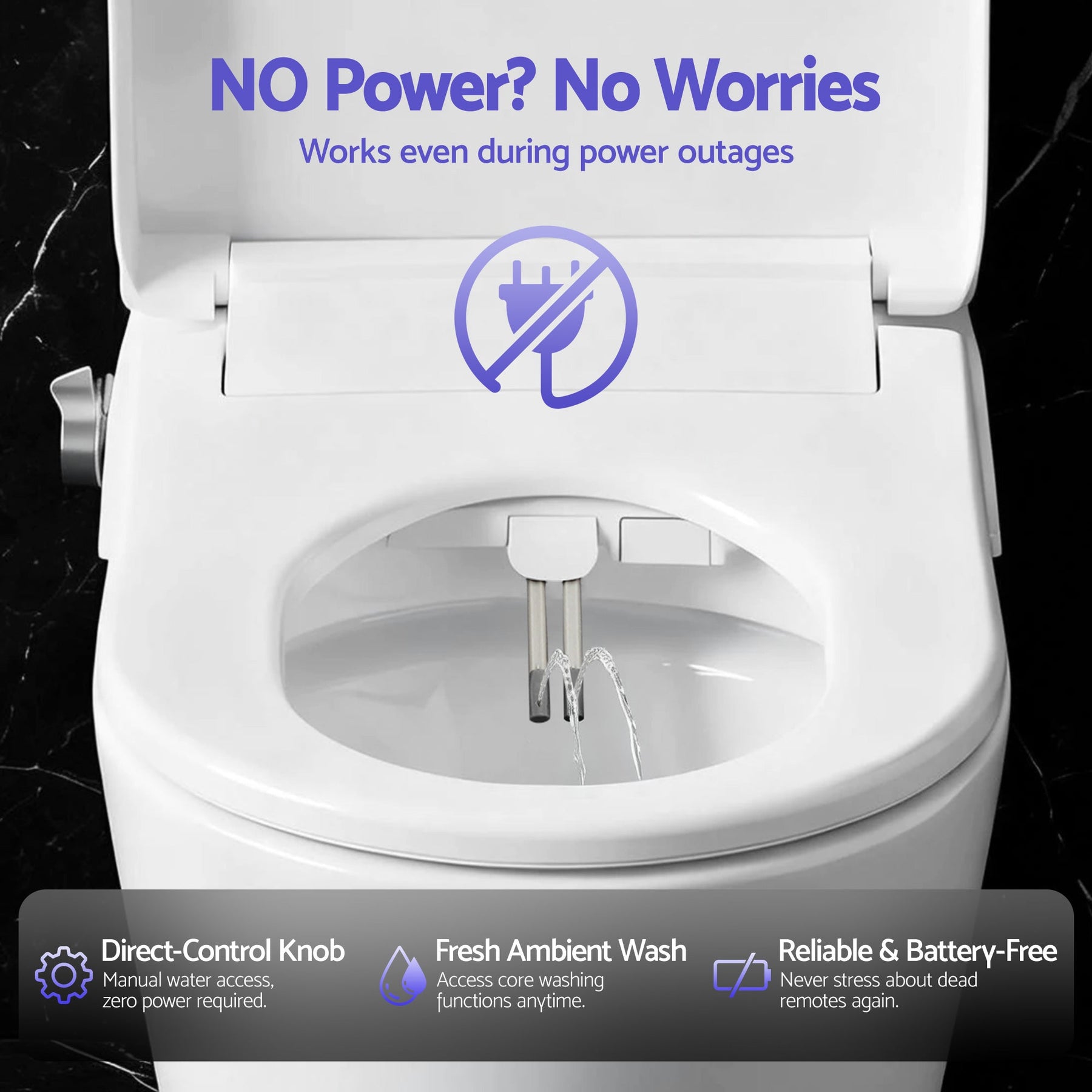 Cefito Electric Bidet Toilet Seat Washing Without Power Heated D - Shape Air Dryer - SportZone.co.nz
