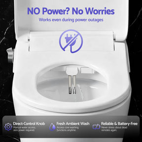 Cefito Electric Bidet Toilet Seat Washing Without Power Heated D - Shape Air Dryer - SportZone.co.nz