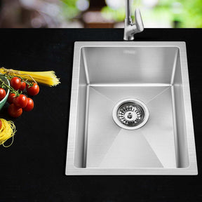 Cefito Kitchen Sink 44X34CM Stainless Steel Nano Basin Single Bowl Silver - SportZone.co.nz