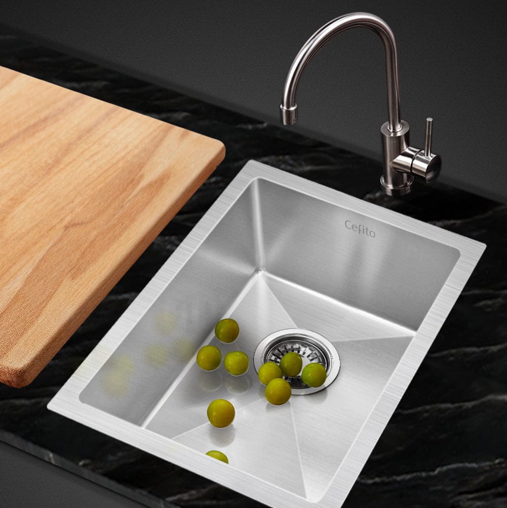 Cefito Kitchen Sink 44X34CM Stainless Steel Nano Basin Single Bowl Silver - SportZone.co.nz