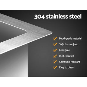 Cefito Kitchen Sink 44X34CM Stainless Steel Nano Basin Single Bowl Silver - SportZone.co.nz