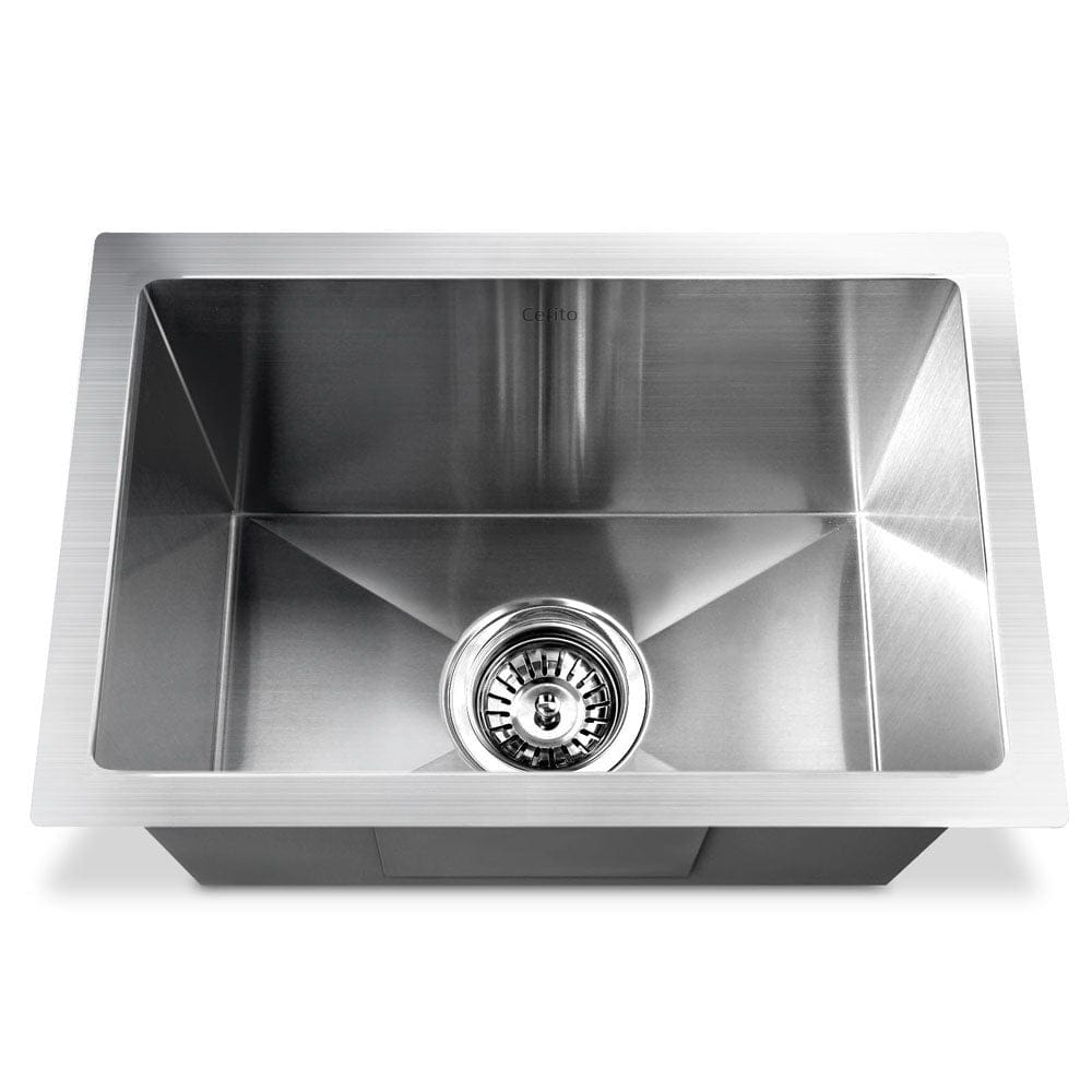 Cefito Kitchen Sink 45X30CM Stainless Steel Basin Single Bowl Silver - SportZone.co.nz