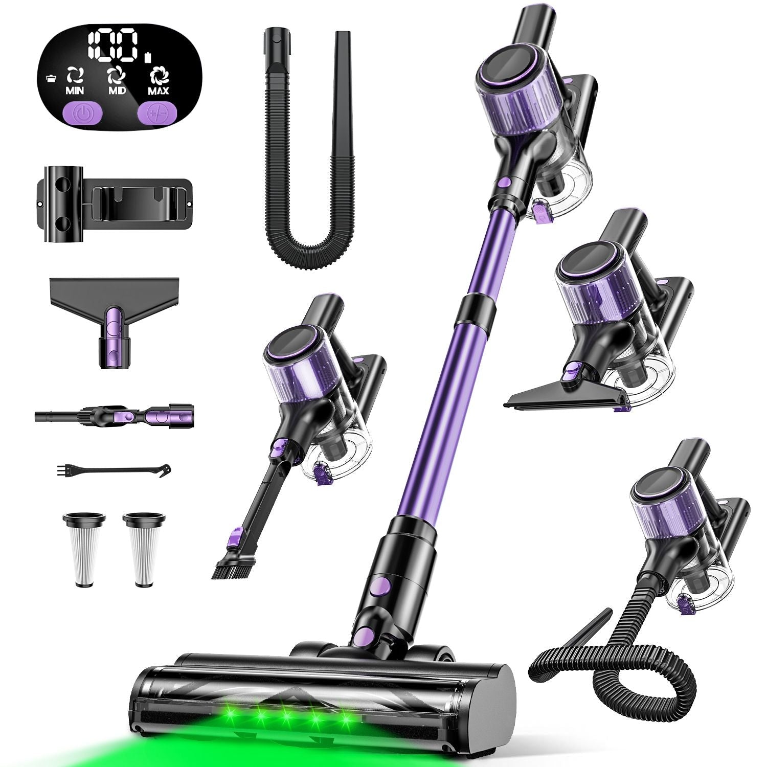 Cordless Stick Vacuum Cleaner 55KPa Rechargeable Anti-Tangle Pet Hair - SportZone.co.nz