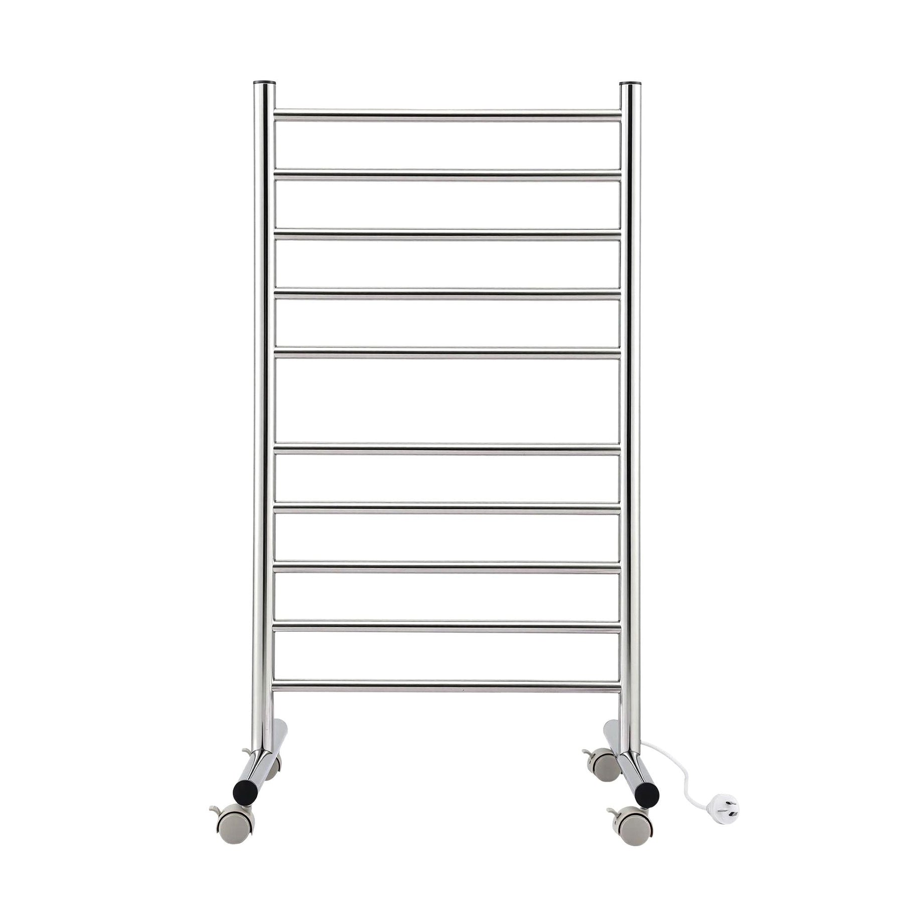 Devanti 10 - Bar Freestanding Heated Towel Rail 3 - 5 Mins Fast Heating Electric Towel Warmer for Bathroom Winter Drying Stainless Steel Plug In 100W - SportZone.co.nz