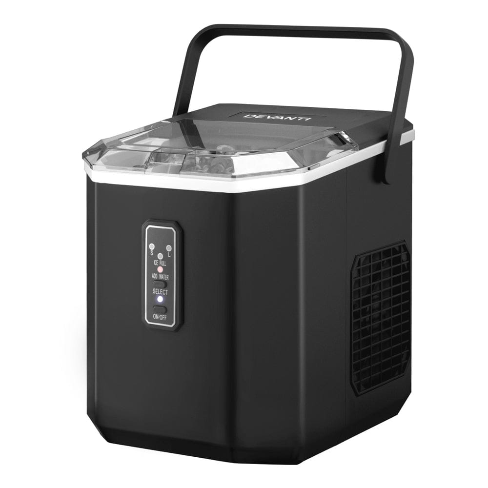 Devanti 12kg Ice Maker Machine 1.3L w/Scoop Holder Black - SportZone.co.nz