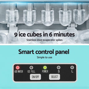 Devanti 12kg Ice Maker Machine w/Self Cleaning Green - SportZone.co.nz
