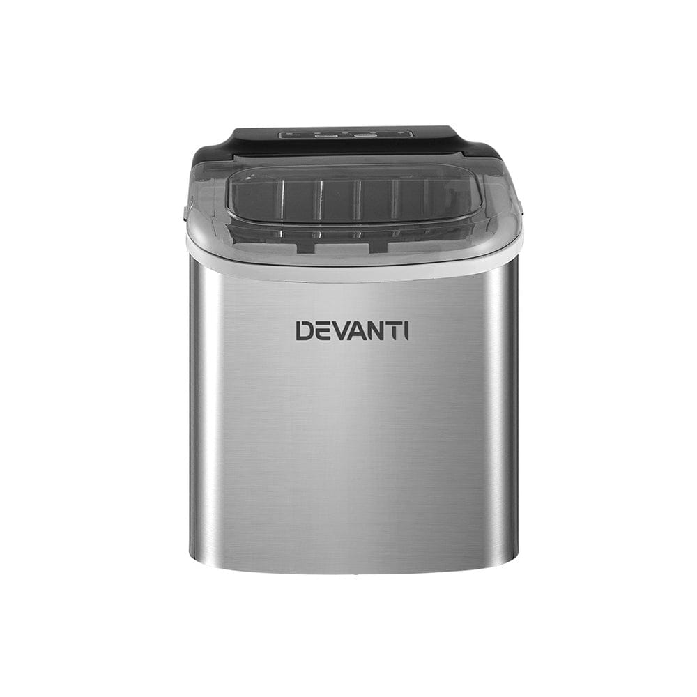 Devanti 12kg Ice Maker Machine w/Self Cleaning Silver - SportZone.co.nz
