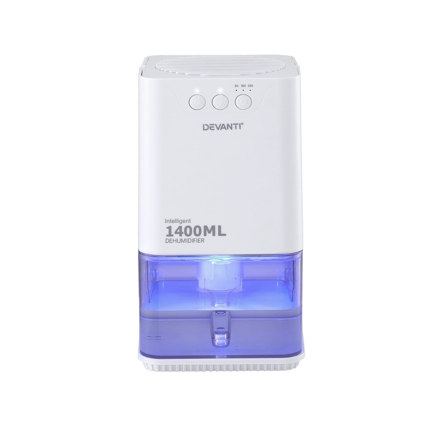 Devanti 1400ML Portable Dehumidifier Quiet Sleep Mode Timer Auto Off Bedroom White - SportZone.co.nz
