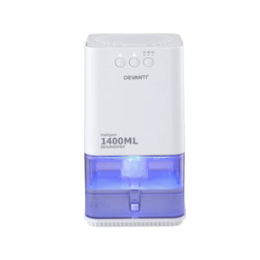 Devanti 1400ML Portable Dehumidifier Quiet Sleep Mode Timer Auto Off Bedroom White - SportZone.co.nz