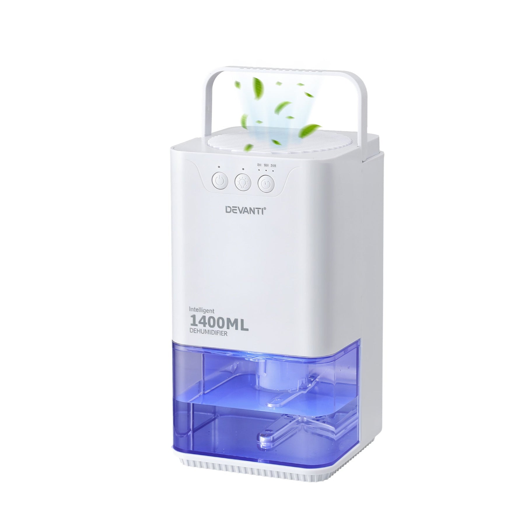 Devanti 1400ML Portable Dehumidifier Quiet Sleep Mode Timer Auto Off Bedroom White - SportZone.co.nz