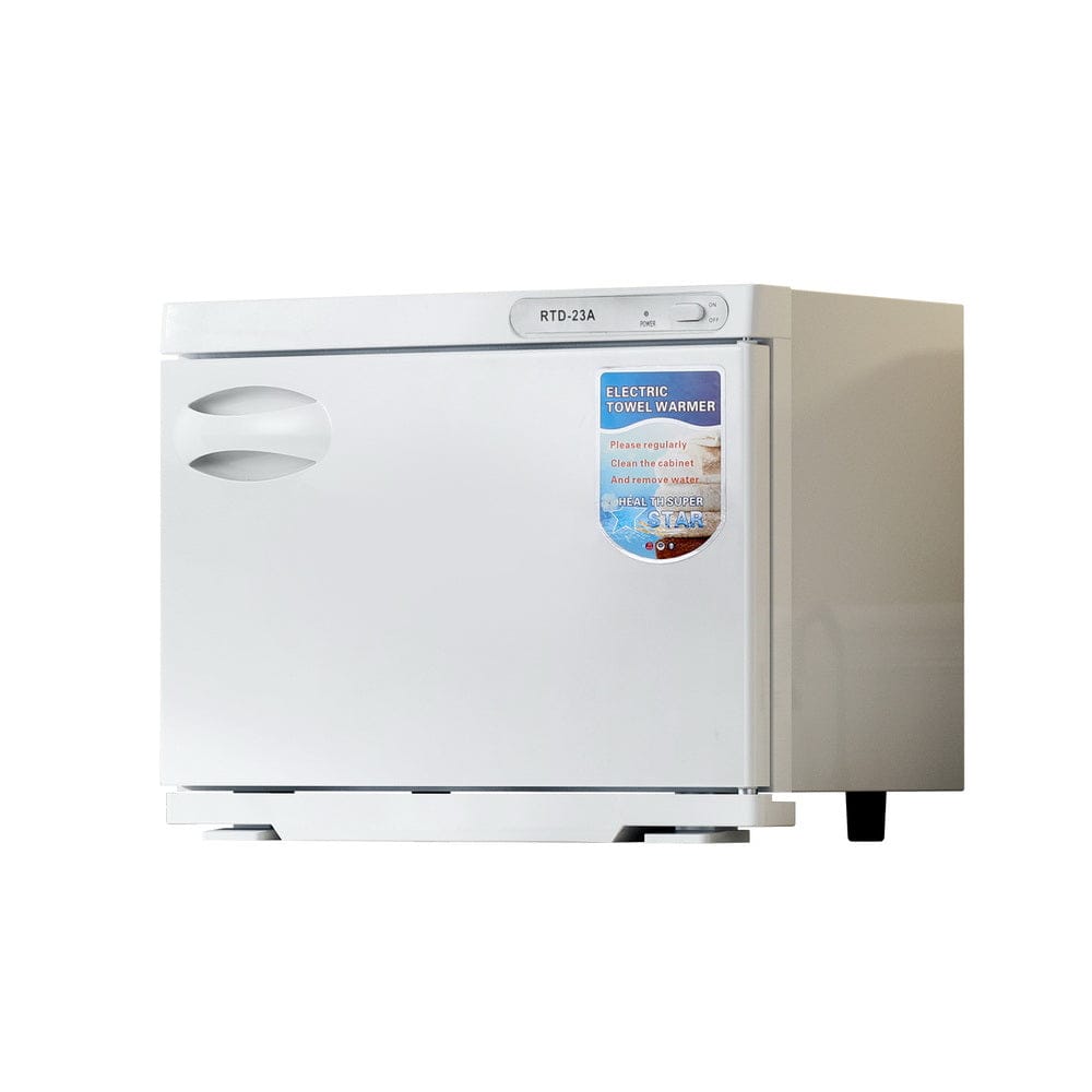 Devanti 23L Towel Warmer UV Sterilizer Heater Cabinet Beauty SPA Salon White - SportZone.co.nz