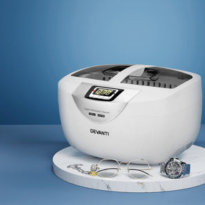 Devanti 2500ml Ultrasonic Cleaner Heater Jewellery Glasses Cleaning Machine 70W - SportZone.co.nz