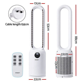Devanti 2in1 Bladeless Fan Air Purification W/ Remote 88cm - SportZone.co.nz
