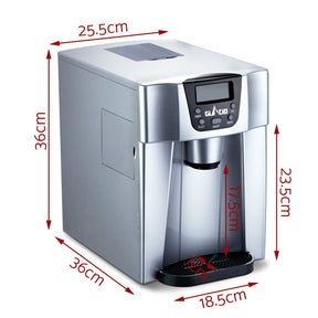 Devanti 2L Portable Ice Cuber Maker & Water Dispenser - Silver - SportZone.co.nz