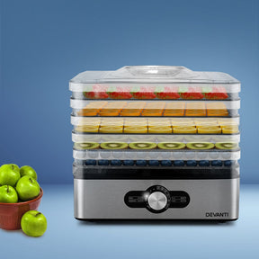 Devanti 5 Trays Food Dehydrator Stainless Steel Tray - SportZone.co.nz