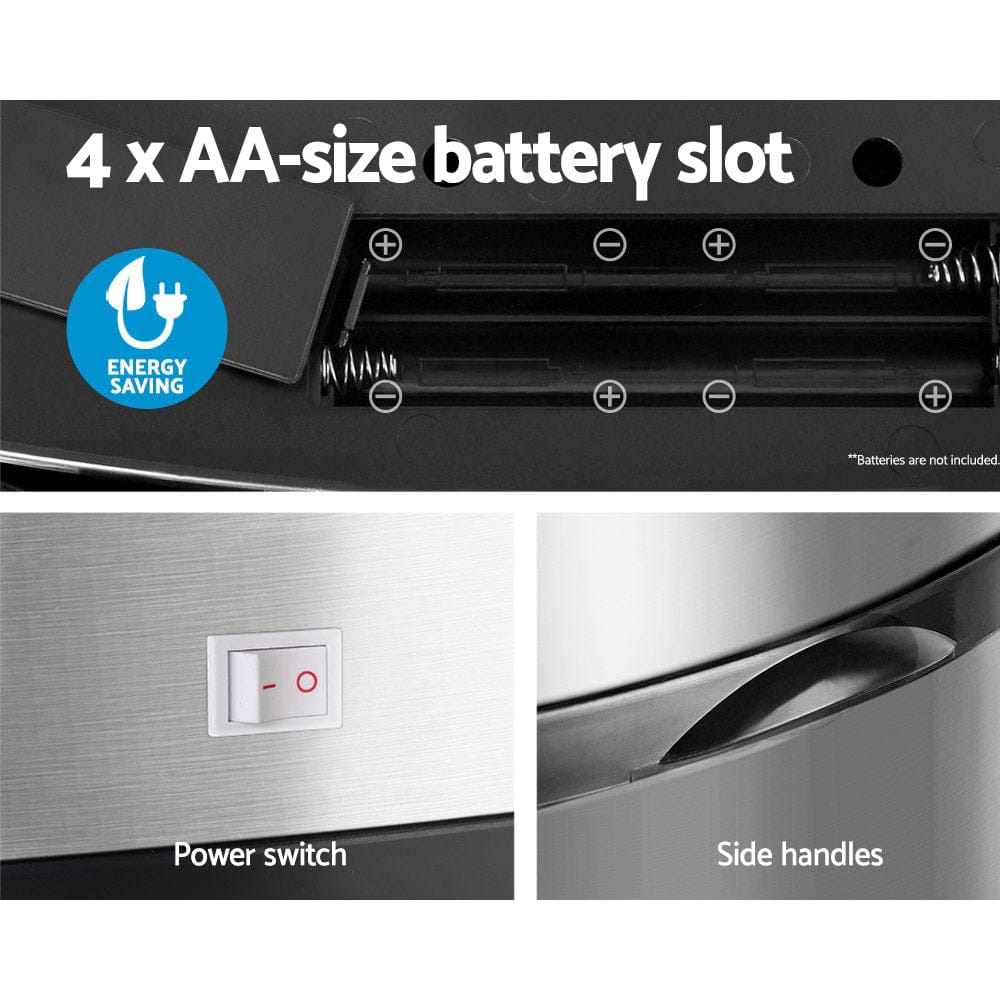 Devanti 50L Motion Sensor Bin Rubbish Automatic Silver - SportZone.co.nz