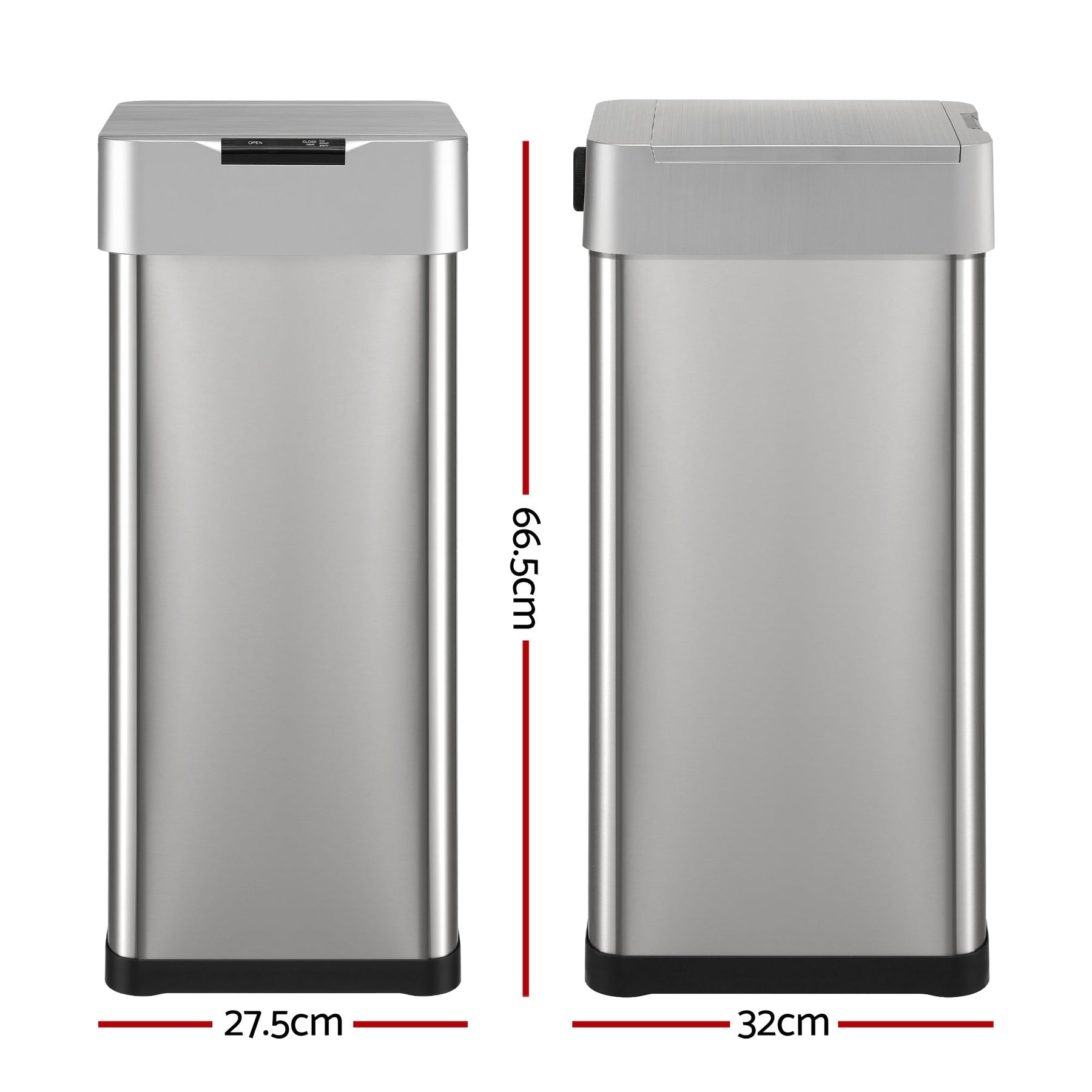 Devanti 50L Motion Sensor Bin Rubbish Bins Kitchen Automatic Trash Can Silver - SportZone.co.nz