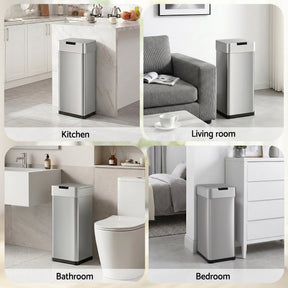 Devanti 50L Motion Sensor Bin Rubbish Bins Kitchen Automatic Trash Can Silver - SportZone.co.nz