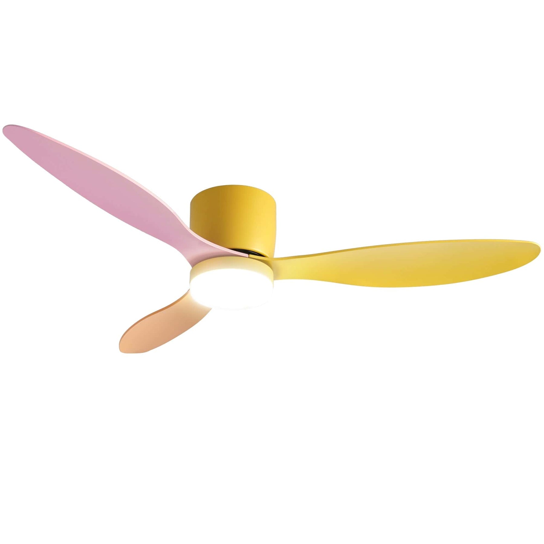 Devanti 52'' Ceiling Fan 3 Blades DC Motor w/Light w/Remote Yellow Pink Orange - SportZone.co.nz