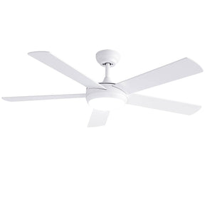 Devanti 52'' Ceiling Fan 5 Blades DC Motor w/Light w/Remote White - SportZone.co.nz