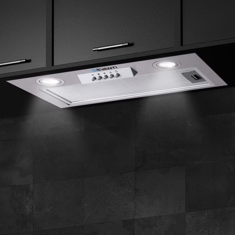 Devanti 520mm Range Hood 52cm Rangehood Stainless Steel - SportZone.co.nz