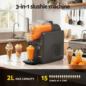 Devanti 5in1 Slushie Machine Ice Cream Maker 2L Grey - SportZone.co.nz