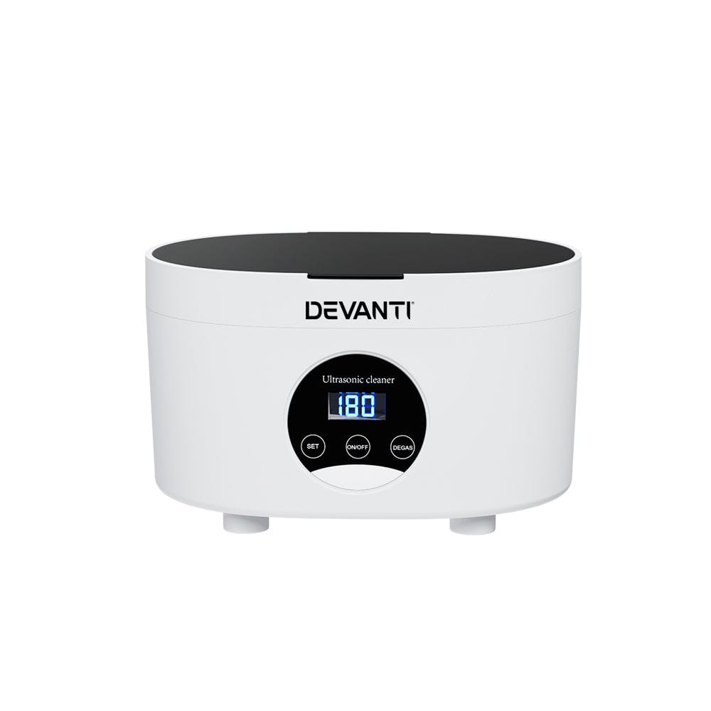 Devanti 600ml Ultrasonic Cleaner Timer Jewellery Glasses Cleaning Machine Degas - SportZone.co.nz