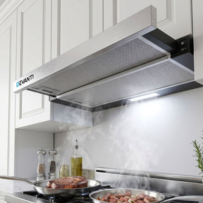 Devanti 600mm Range Hood 60cm Slide out Rangehood Stainless Steel - SportZone.co.nz
